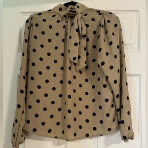 Polka dot long sleeve blouse